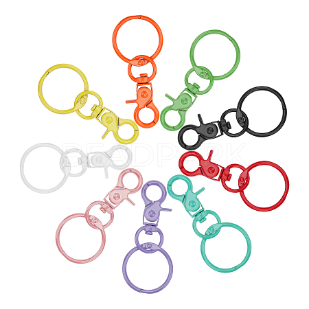 Baking Painted Alloy Swivel Keychain Clasp Findings KEYC-PH0001-34-1