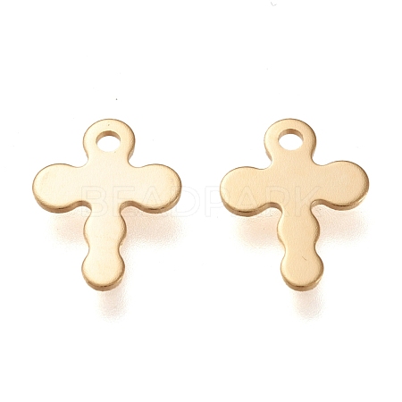 304 Stainless Steel Tiny Cross Charms STAS-K195-17G-1