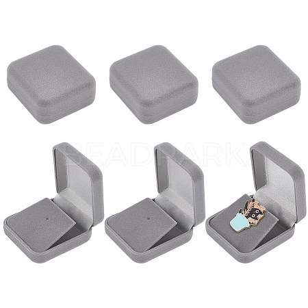 Flocking Plastic Badge Storage Box CON-WH0105-04B-1