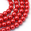 Baking Painted Pearlized Glass Pearl Round Bead Strands X-HY-Q003-10mm-74-1