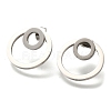 304 Stainless Steel Stud Ring Stud Earrings EJEW-C118-02C-2
