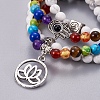 Natural  Labradorite Wrap Bracelets BJEW-I273-B08-2