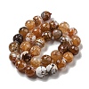Faceted Natural Fire Crackle Agate Beads Strands G-F447-12mm-N10-3