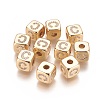 Brass Micro Pave Cubic Zirconia Beads LS-KK-K238-16G-C-1