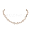 Natural Rose Quartz Chips Beaded Necklace & Stretc Bracelet SJEW-JS01281-02-4