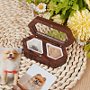 1Pc Hexagon Wooden Visible Window Pet Pet Keepsake Storage Boxes CON-DR0001-11-4
