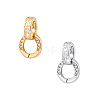 2Pcs 2 Colors S925 Sterling Silver Micro Pave Clear Clear Cubic Zirconia Twister Clasps STER-PH0003-57-6