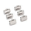 Tarnish Resistant Stainless Steel Ribbon Crimp Ends LS-STAS-Q187-04-1