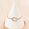 Duo Tone Brass Round Snake Chain Knot 2-Strand Bracelets for Women KK-CBA68DA-17C-GP-1