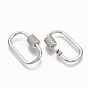 Brass Micro Pave Clear Cubic Zirconia Screw Carabiner Lock Charms ZIRC-T010-10P-2