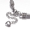 Tarnish Resistant 304 Stainless Steel European Snake Chains Bracelets X-STAS-J015-04-2