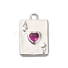 Brass Micro Pave Cubic Zirconia Charms KK-F895-15P-1