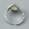 Resin Half Round Open Cuff Ring RJEW-TAC0007-02B-P-2
