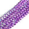 Electroplate Transparent Glass Beads Strands EGLA-N057-01A-09-1