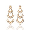 Bridal Wedding Jewelry Brass ABS Pearl Ear Studs EJEW-JL049-2