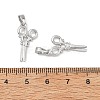 Brass Micro Pave Clear Cubic Zirconia Pendants CU-L277-08P-3