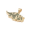 Brass Micro Pave Cubic Zirconia Pendants KK-E111-45D-G-2