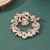Christmas Wreath & Bell Alloy Rhinestone Pendant Necklaces & Dangle Earrings & Charm Bracelets & Brooch Sets WG06691-09-6