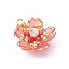 Handmade Glass Seed Beaded Sakura Pendants PALLOY-MZ00763-04-3