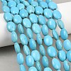 Dyed Synthetical Turquoise Oval Bead Strand G-P083-89G-1