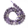 Frosted Natural Amethyst Round Bead Strands G-L357-10mm-07-2