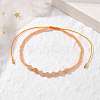 Adjustable Natural Sunstone & Seed Braided Bead Bracelets BJEW-JB10181-02-2