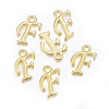 Golden Plated Alloy Letter Pendants PALLOY-J718-01G-F-2