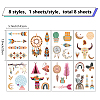8 Sheets 8 Styles PVC Waterproof Wall Stickers DIY-WH0345-076-2