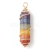 7 Chakra Gemstone Double Terminal Pointed Pendants PALLOY-TA00057-02-1