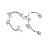 Clear Cubic Zirconia Heart Cuff Earrings EJEW-K093-26P-2