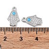Brass Micro Pave Clear Cubic Zirconia Charms KK-F871-47P-3
