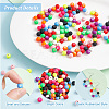 ARRICRAFT 500Pcs 10 Colors Plastic Rubberized Style Beads KY-AR0001-13-4