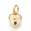 Brass Micro Pave Cubic Zirconia Charms X-ZIRC-F095-04G-2