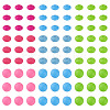 90Pcs 9 Styles Round Silicone Focal Beads SIL-TA0003-56-3