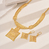 Vintage Alloy Hollow Square Pendant Necklace & Earrings Sets for Women OH7924-1