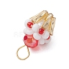Glass Seed Beaded Cupcake Pendants PALLOY-MZ00581-01-4
