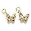 Brass Micro Pave Clear Cubic Zirconia Charms ZIRC-N039-093-NF-1