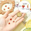 6Pcs 3 Styles Brass Micro Pave Cubic Zirconia Fruit Connector Charms KK-CJ0014-17-2