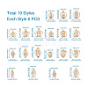 114 Pcs 19 Styles Alloy Pendants FIND-TA0001-31LG-10