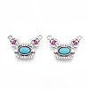 Synthetic Turquoise Rectangle with Flower Pendants KK-N258-15P-1