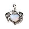 Opalite Heart Pendants KK-K331-01AS-03-3