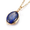 Natural Lapis Lazuli Wire Wrapped Pendant Necklaces NJEW-JN03080-03-1