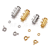Brass Magnetic Slide Lock Clasps KK-TA0007-17-4