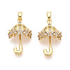 Brass Micro Pave Cubic Zirconia Pendants KK-T073-53G-1