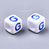 Opaque White Acrylic Beads SACR-R252-02G-2