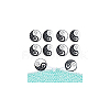 8Pcs Round with Sun and Moon Food Grade Eco-Friendly Silicone Focal Beads  SIL-NB0001-46-7