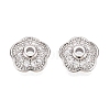 Brass Micro Pave Clear Cubic Zirconia Bead Caps KK-Q071-15P-02-1