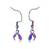 Rainbow Color 304 Stainless Steel Earring Hooks STAS-N098-023-3