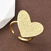 Heart Brass Cuff Rings for Women RJEW-A069-09G-1