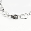 Tarnish Resistant 304 Stailess Steel Heart to Heart Link Chain Bracelets BJEW-N280-12P-2